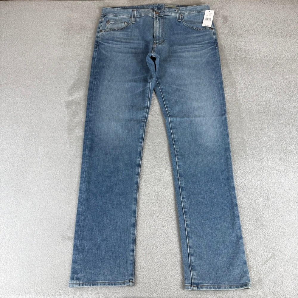 Adriano Goldschmied Tellis Modern Slim Jeans Mens 36x34 Bandolier Blue $215 NWT